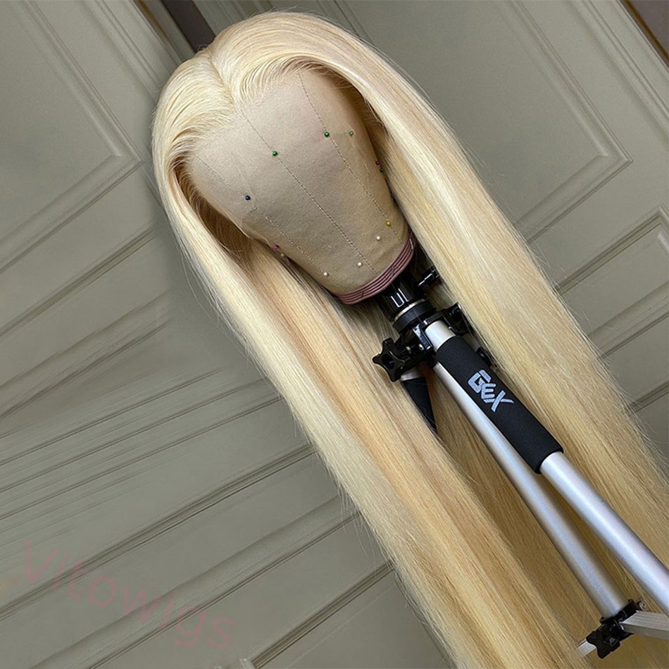 Glueless Silk 613 Blonde Straight Wigs For Black Women