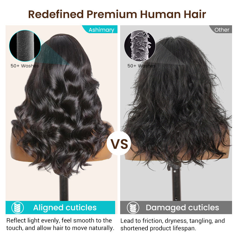 🔥Last Day: 50% Off🔥 Pre-Styled Body Wave Short Bob Wig Transparent Lace Wigs
