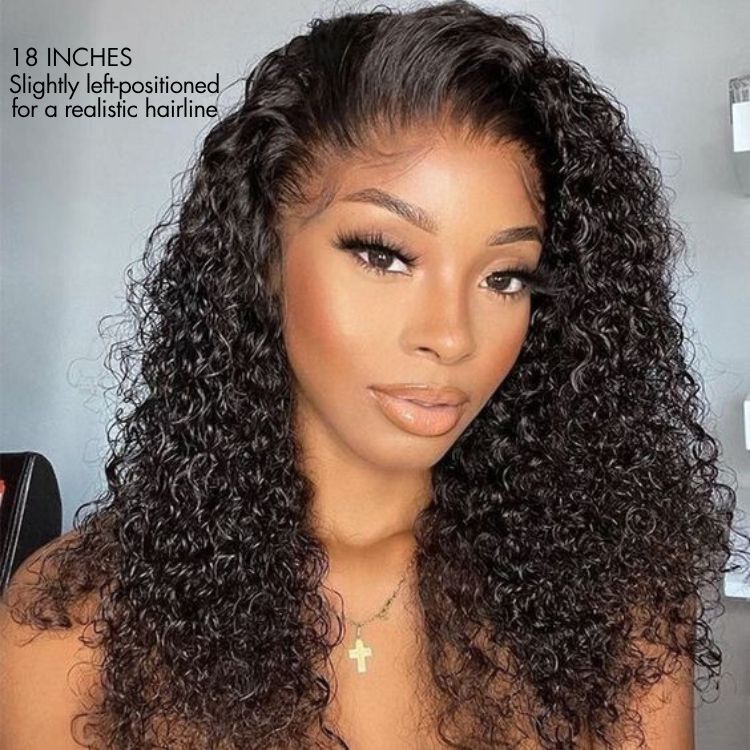 Water Wave Glueless Human Hair Wig – Pre-Cut 5x5 Lace Side Part