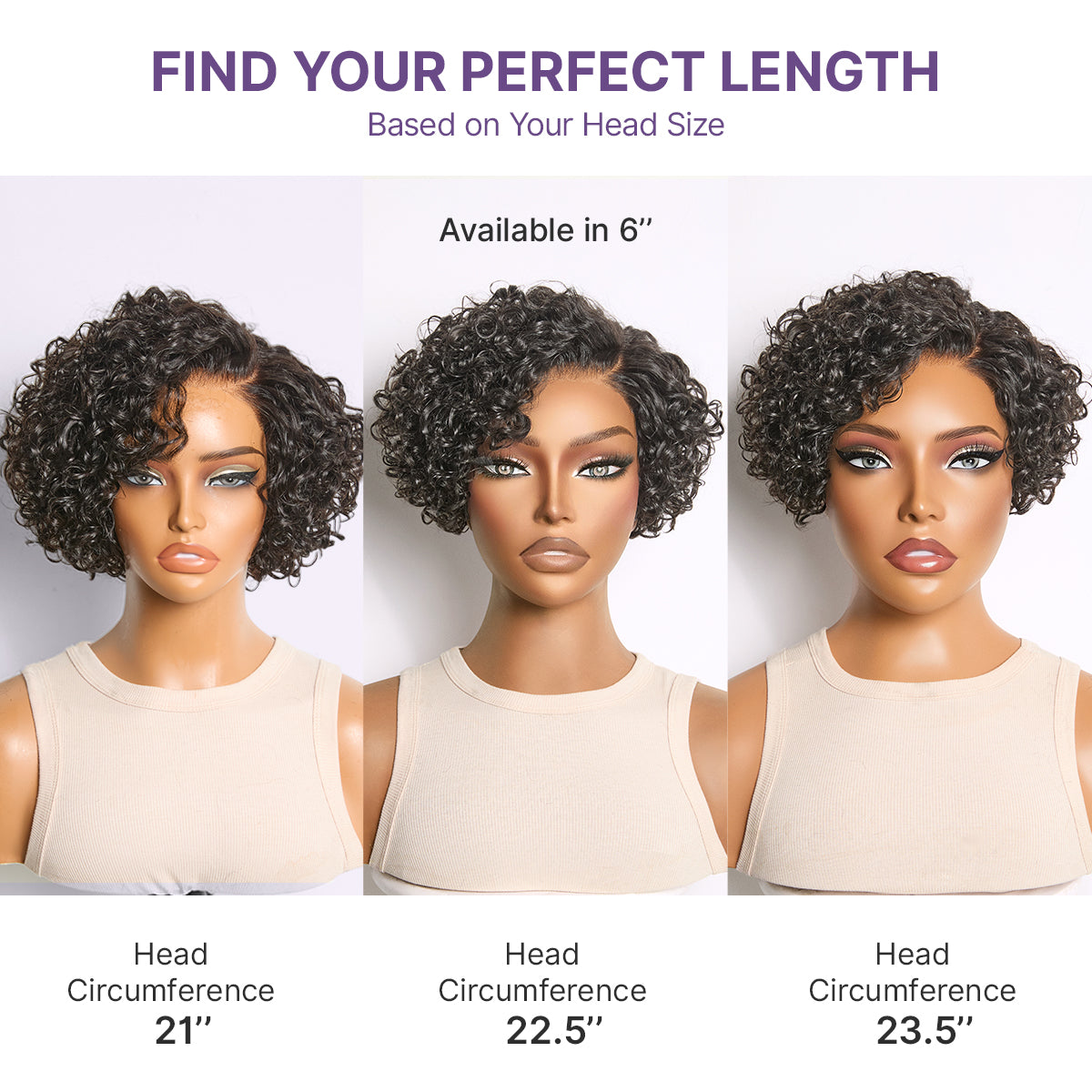 ✨ Glueless Water Wave Pixie Wig – HD Lace Short Curly Wig in Natural Black / Brown Highlight