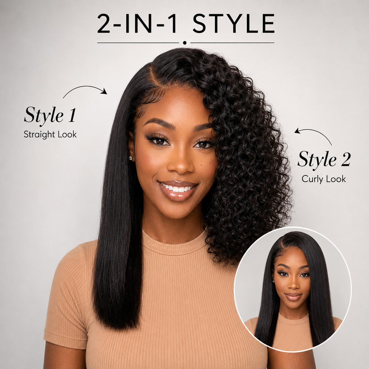 Water Wave Glueless Human Hair Wig – Pre-Cut 5x5 Lace Side Part
