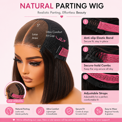 Water Wave Glueless Human Hair Wig – Pre-Cut 5x5 Lace Side Part