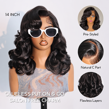 🔥Last Day: 50% Off🔥 Pre-Styled Body Wave Short Bob Wig Transparent Lace Wigs