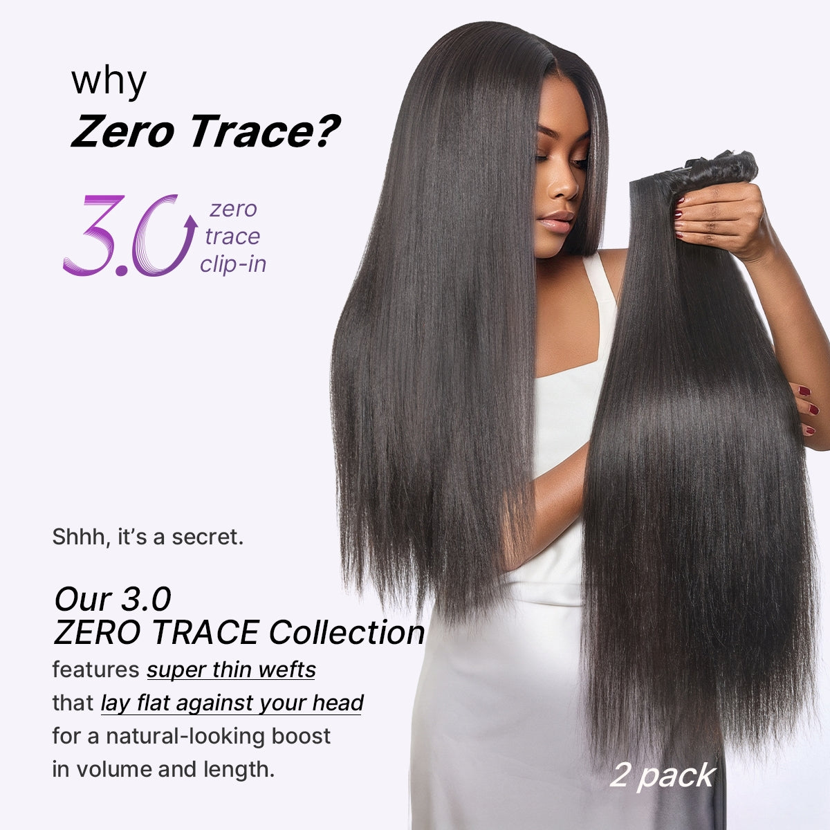 🔥Last Day: 50% Off🔥0.59mm Zero Trace Invisible Yaki Straight Clip-In Hair Extensions