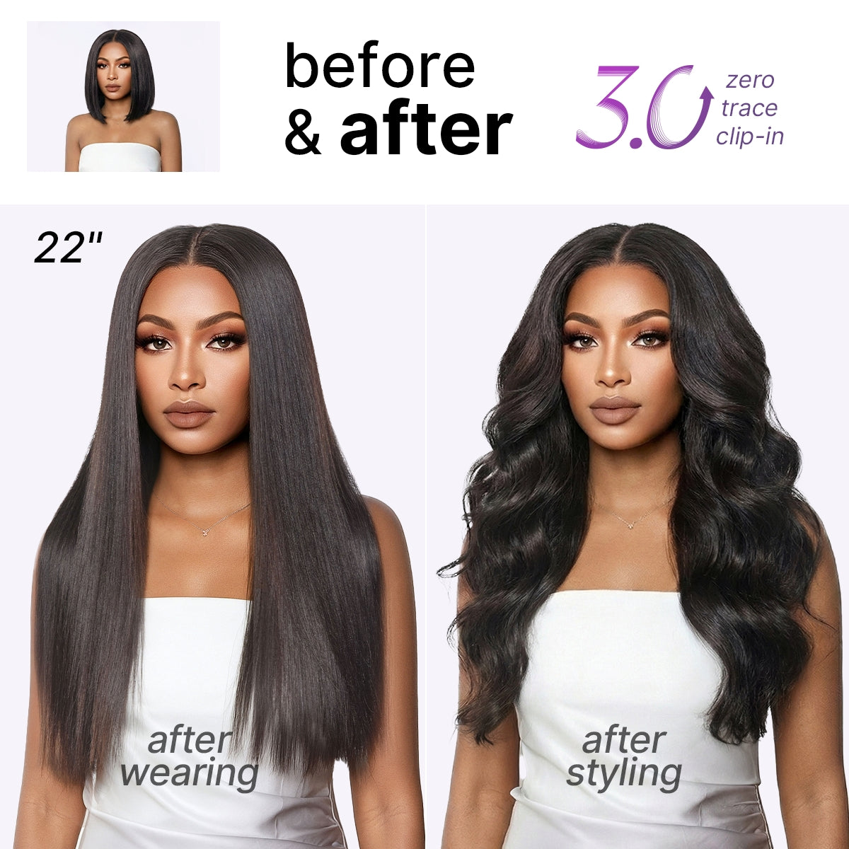 🔥Last Day: 50% Off🔥0.59mm Zero Trace Invisible Yaki Straight Clip-In Hair Extensions