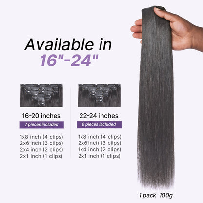 🔥Last Day: 50% Off🔥0.59mm Zero Trace Invisible Yaki Straight Clip-In Hair Extensions