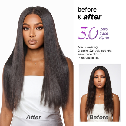 🔥Last Day: 50% Off🔥0.59mm Zero Trace Invisible Yaki Straight Clip-In Hair Extensions