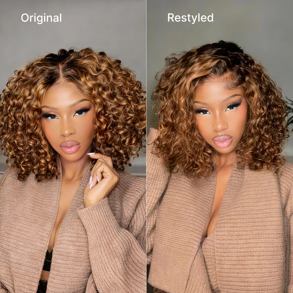 Ready-to-Wear Highlight Bob Wig – Glueless Short Layered Lace Wig