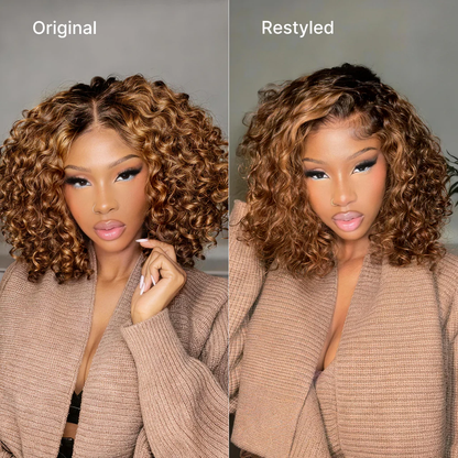 Ready-to-Wear Highlight Bob Wig – Glueless Short Layered Lace Wig