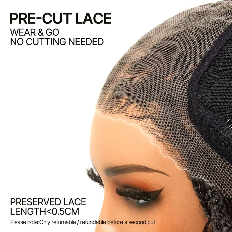 ✨ Glueless Boho Braids Water Wave Wig | Pre-Cut HD Lace