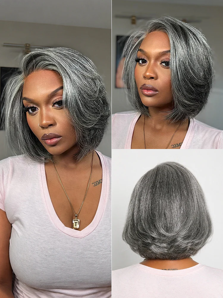 Ready-to-Wear Highlight Bob Wig – Glueless Short Layered 5x5 Closure Pre-Cut Lace Wig