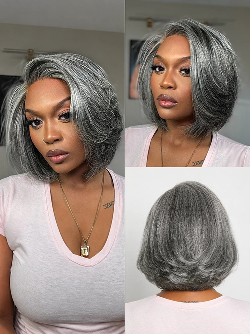 Ready-to-Wear Highlight Bob Wig – Glueless Short Layered 5x5 Closure Pre-Cut Lace Wig