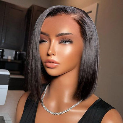 New Glueless Natural Short Bob Styles Silky Hair Straight Wig