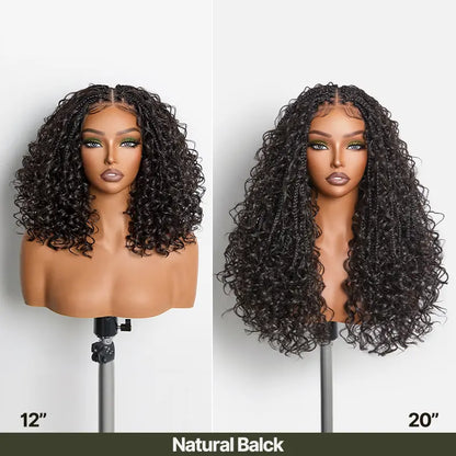 ✨ Glueless Boho Braids Water Wave Wig | Pre-Cut HD Lace