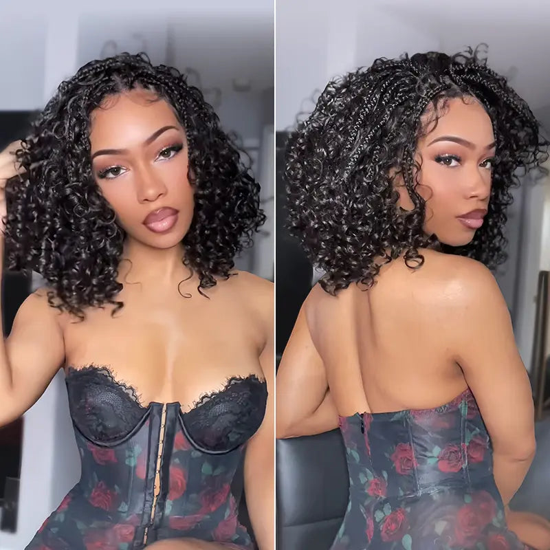 ✨ Glueless Boho Braids Water Wave Wig | Pre-Cut HD Lace