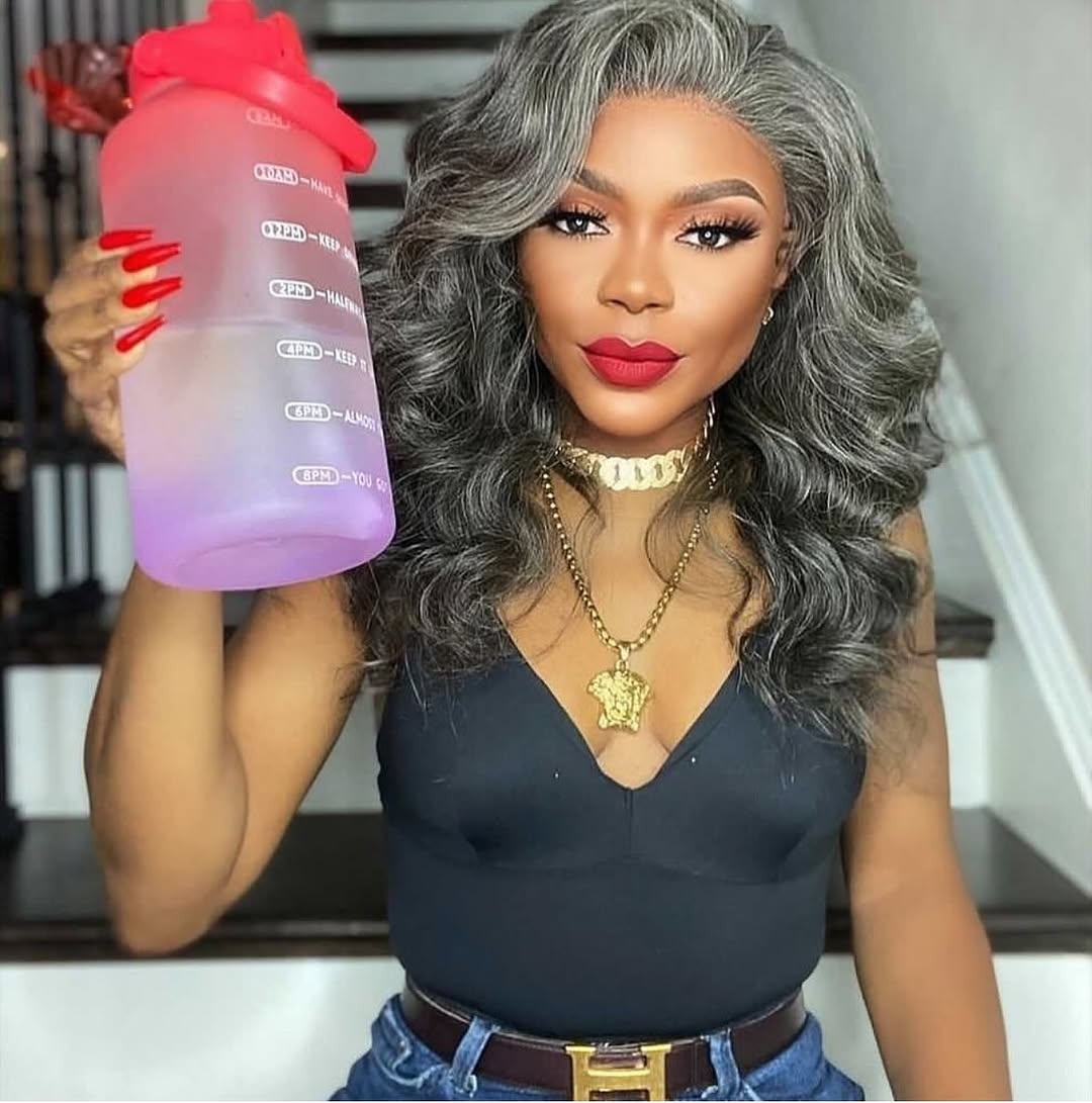 New Salt & Pepper Glueless Nature Beautiful Loose Wave Long Wig