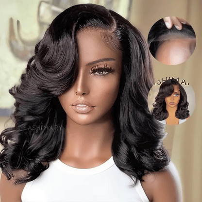 🔥Last Day: 50% Off🔥 Pre-Styled Body Wave Short Bob Wig Transparent Lace Wigs