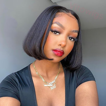 Black Brazilian Straight Hair BOB Wigs Lady Wig