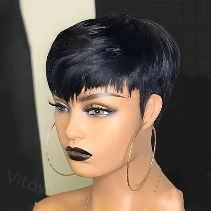 Super Short Wig 2Inch Pixed Straight Hair