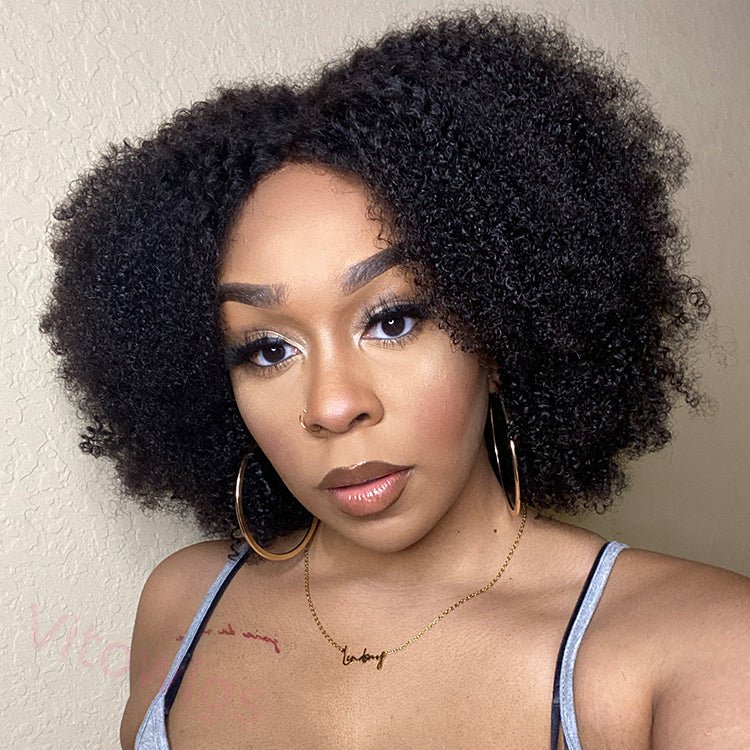 New Glueless Super Fluffy Afro Kinky Black Curly Wigs