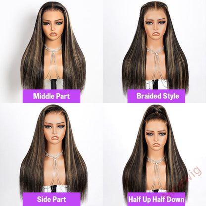 Highlight Glueless Wigs 150% Density Silky Straight/Wave Long Hair