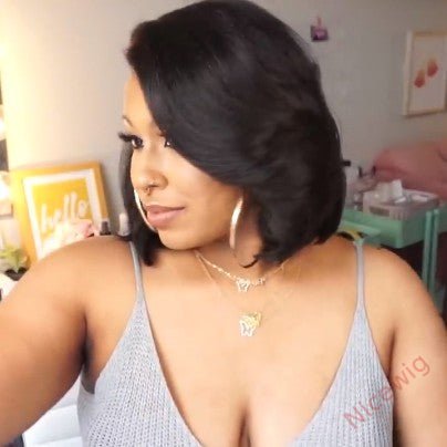 Lovely Natural Short Bob Body Wave Wig For Women