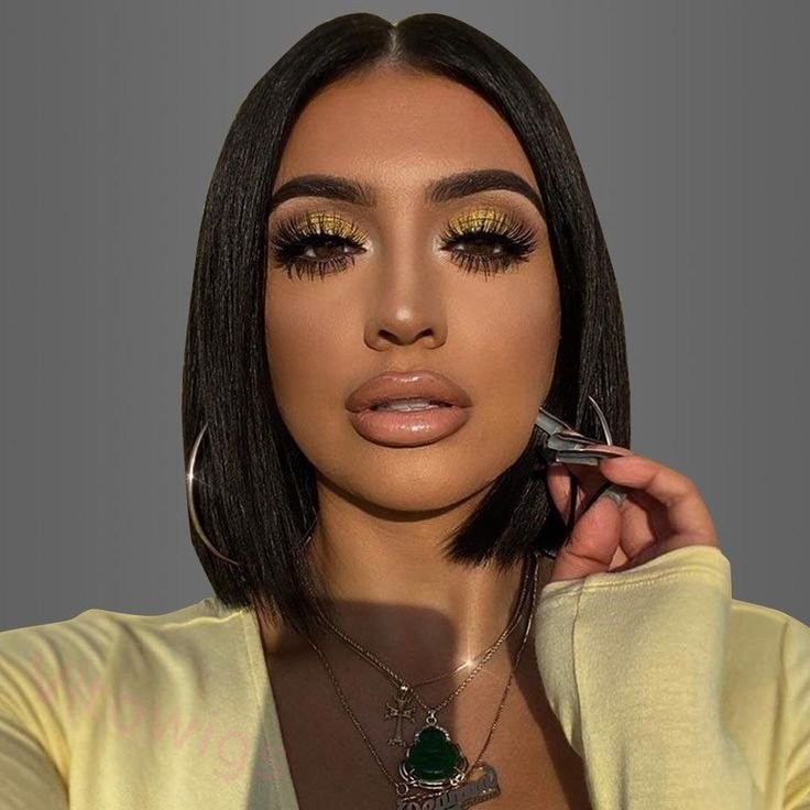 Black Brazilian Straight Hair BOB Wigs Lady Wig