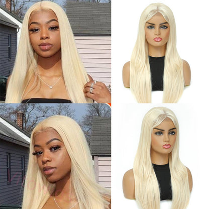 Glueless Silk 613 Blonde  Straight Wigs For Black Women