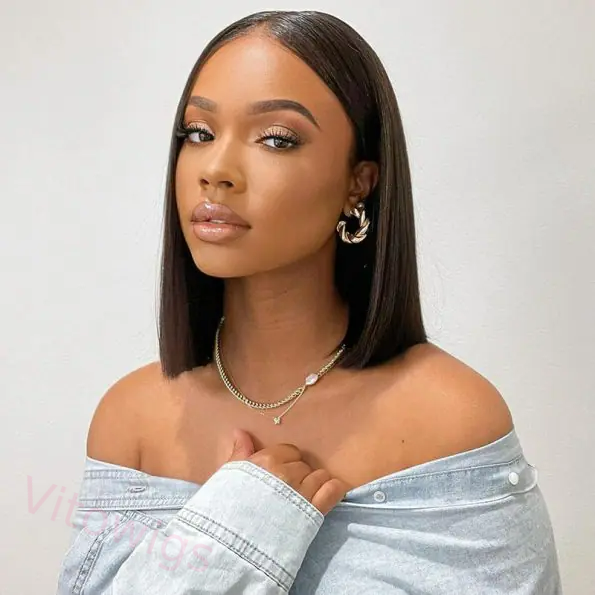 Glueless Natural Short Bob Styles Silky Hair Straight Wig