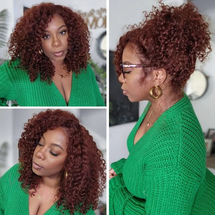 Short Hair Afro Kinky Curly Wigs With Bangs For Black Women
