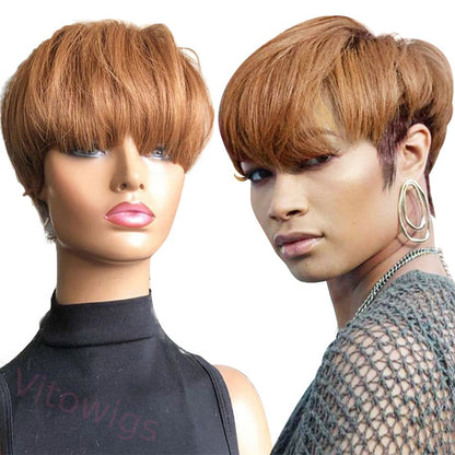 Wine Red Short Wig 4Inch Bob Straight Hair