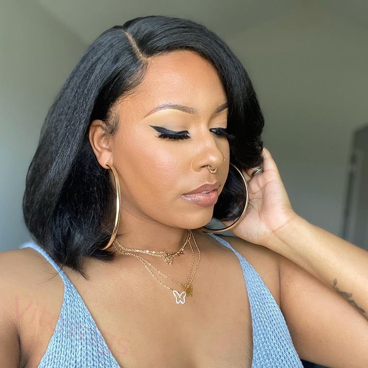 Lovely Natural Bob Styles Silky Hair Wig