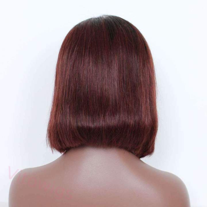 Wine Red Brazilian Straight Hair BOB Wigs Lady Wig