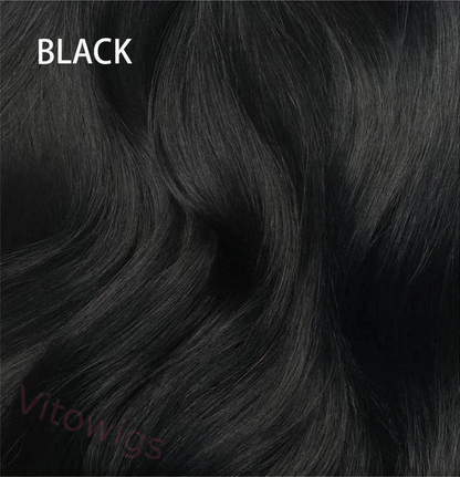 Black Long Straight Wig With Bang