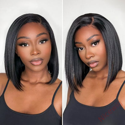 New Glueless Natural Bob Styles Silky Straight Hair Wig