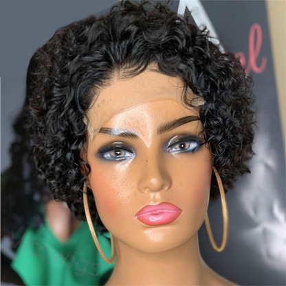Short Hair Black Crurly Wig