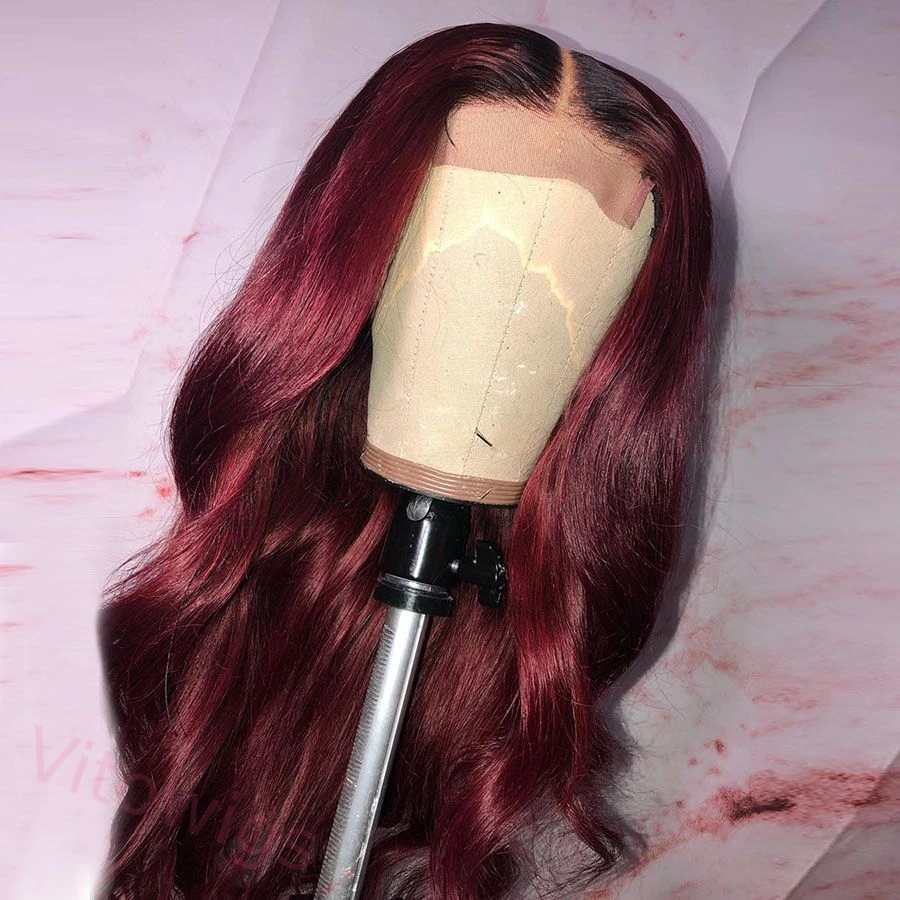 Fascinating Brazilian Long Hair Water Wave Wigs | Wine Red Wig