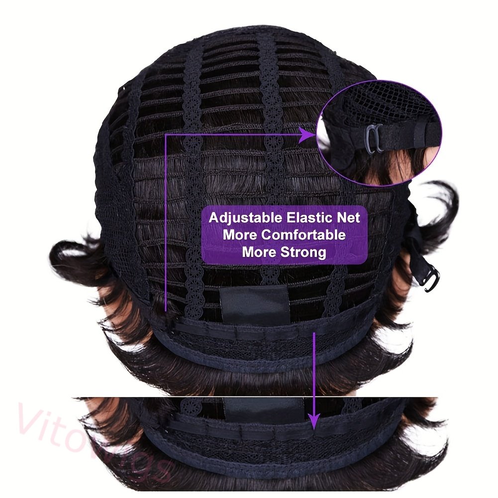 Short Brown Curly Wig Women Elegant Rose