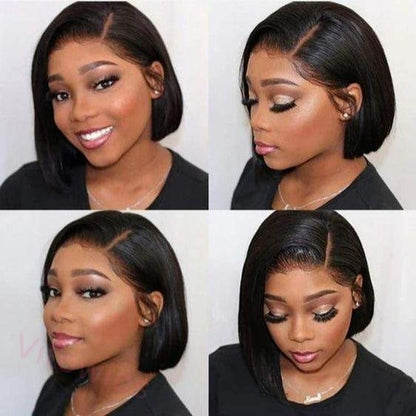 Brazilian Black Straight Hair Short BOB Wigs Lady Wig