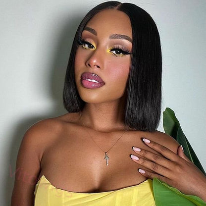 Black Brazilian Straight Hair BOB Wigs Lady Wig