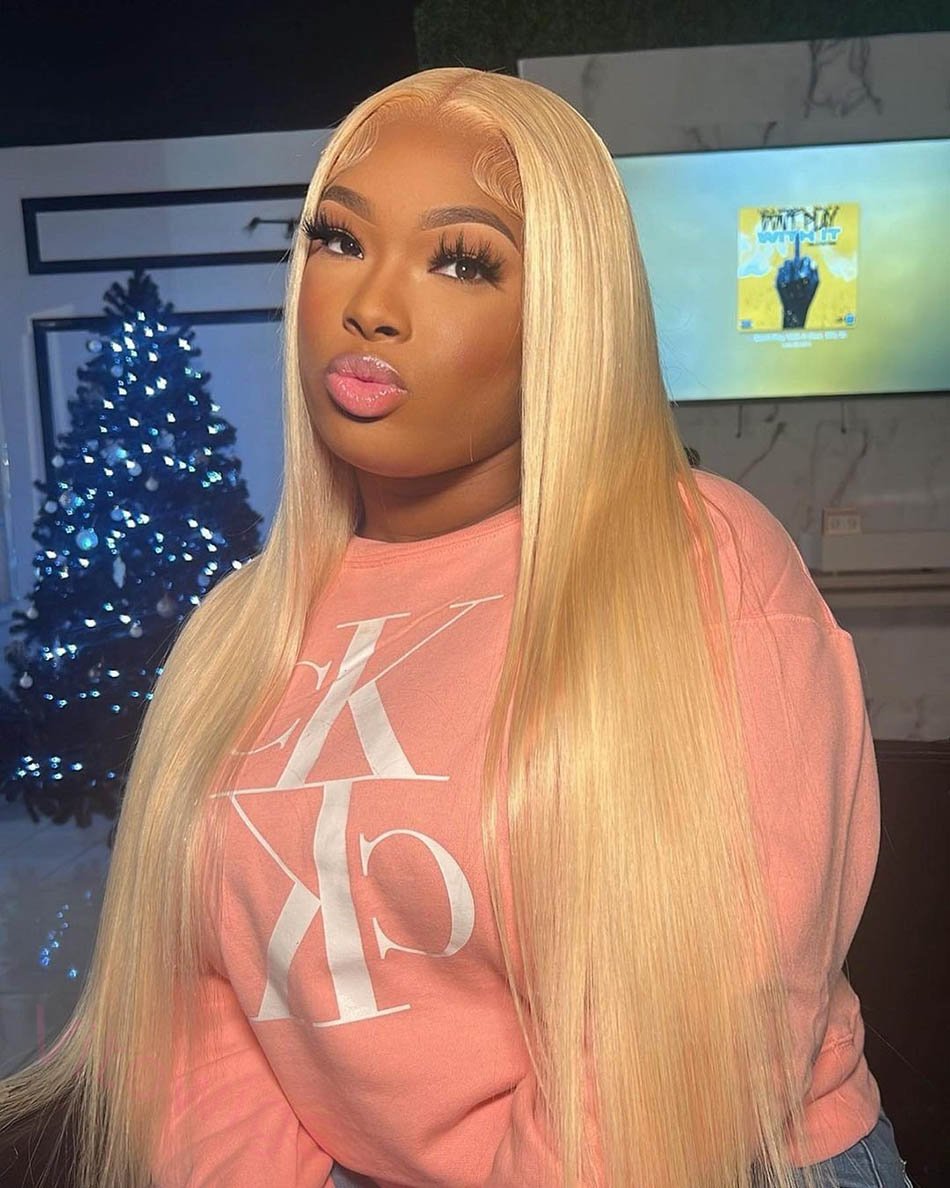 Glueless Silk 613 Blonde  Straight Wigs For Black Women