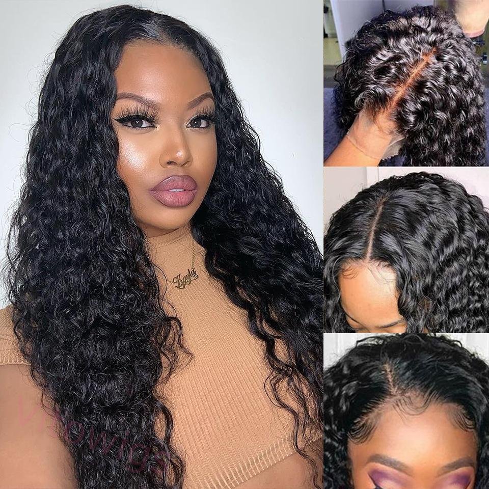 Curly Hair Natural Black Long Wigs