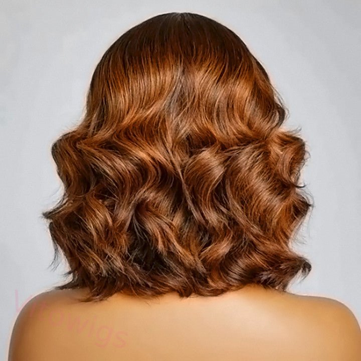 Glueless Black Gradient Gold Bob Wave Wig