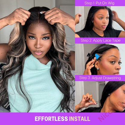Highlight Glueless Wigs 150% Density Silky Straight/Wave Long Hair