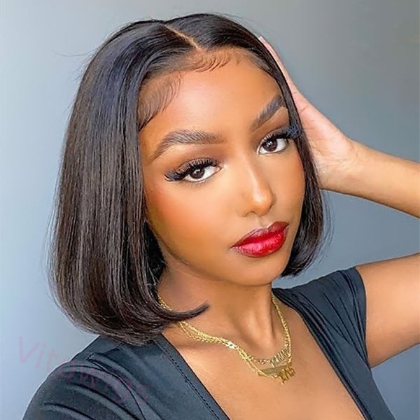 Black Brazilian Straight Hair BOB Wigs Lady Wig