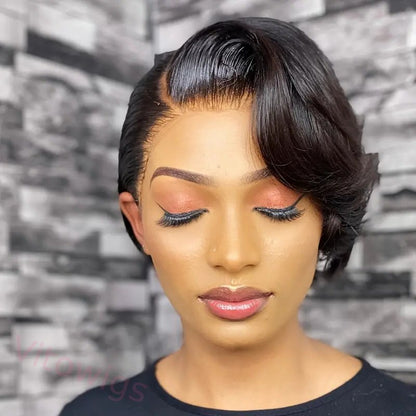 Short Wig Side Parting Bob Straight Hair Wig