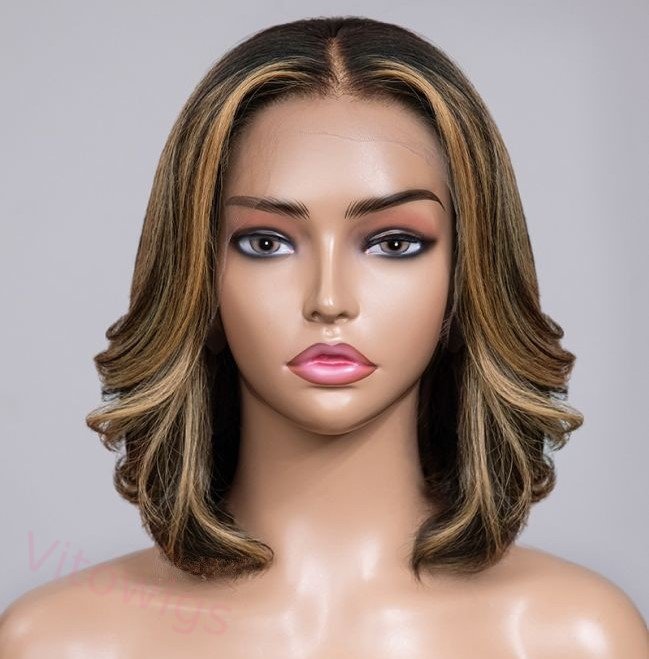 Glueless Hightlight Mixed Blonde Body Wave Wig For Women