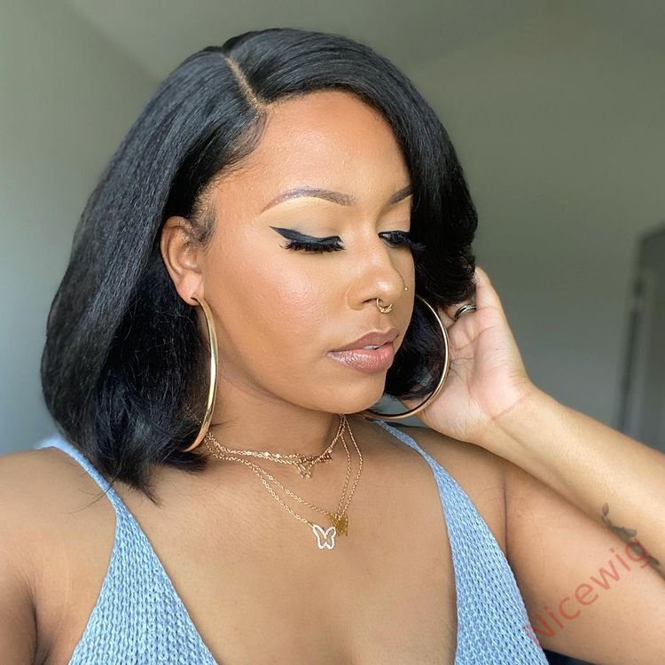 Lovely Natural Short Bob Body Wave Wig For Women
