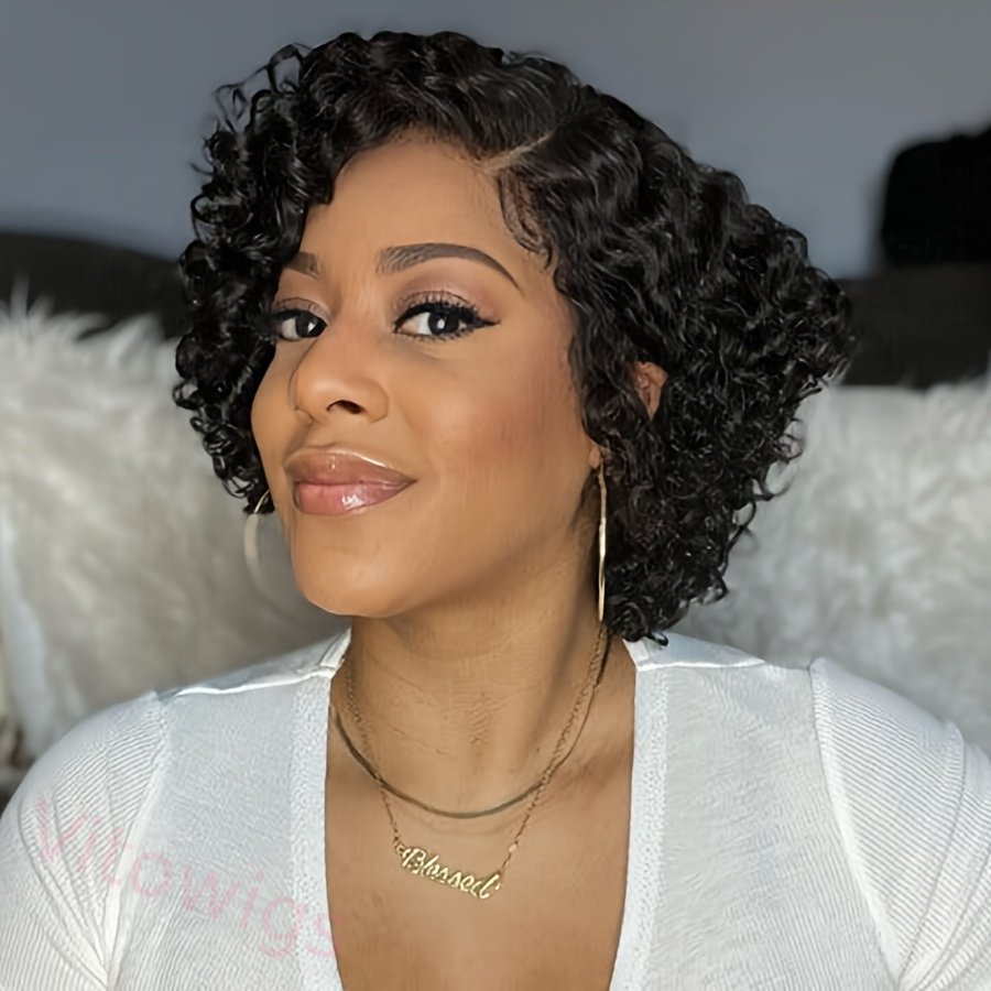 Glueless Super Fluffy Afro Kinky Curly Wigs Black Hair
