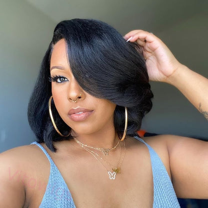 Lovely Natural Bob Styles Silky Hair Wig